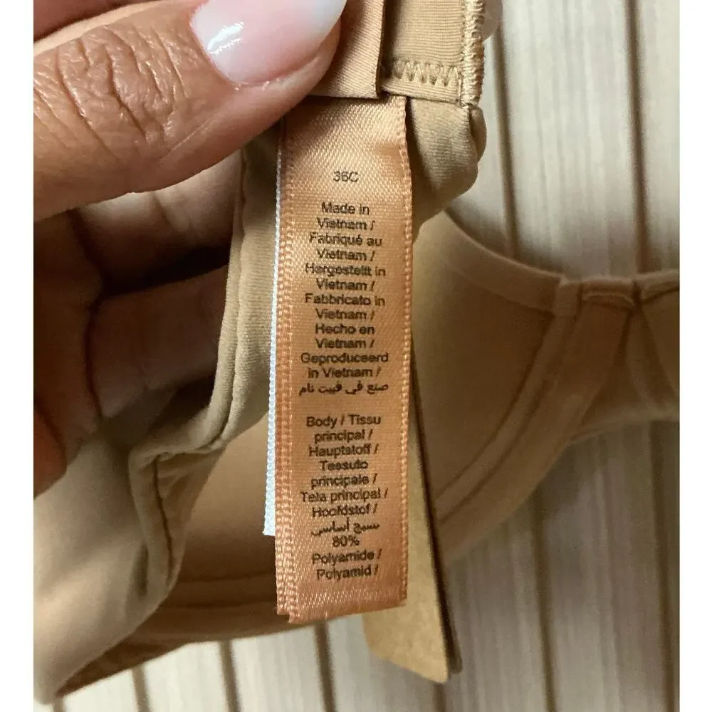 SKIMS Women’s Fits Everybody Scoop Plunge Bra in Ochre Size 36C - Picture 6 of 7